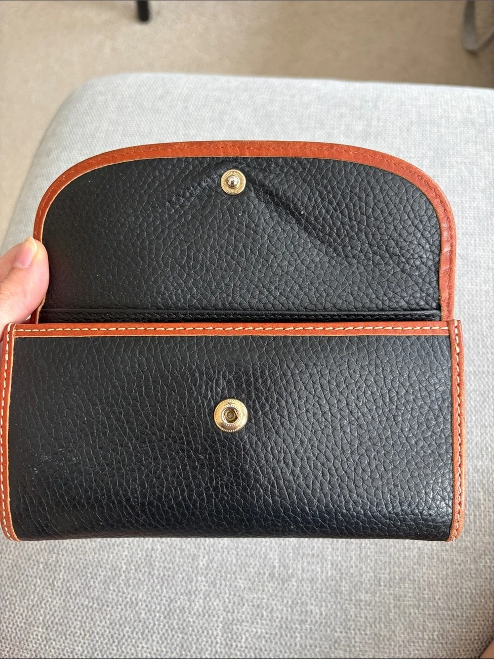 Dooney & Burke Black Pebble Leather Continental Clutch Wallet